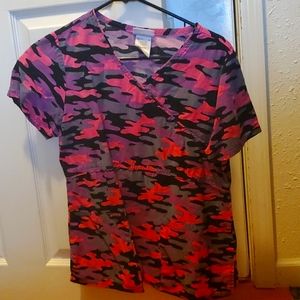Camo Scrub Top